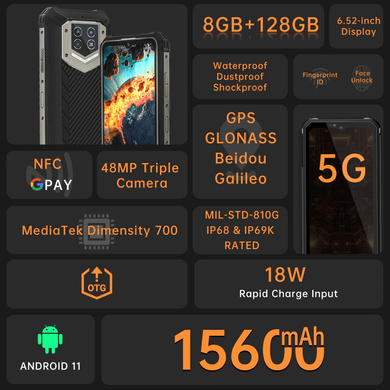 Смартфон Oukitel WP15 8/128GB Black