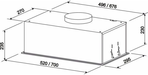 Вытяжка встроенная Eleyus Gemini 800 Led 52 WH