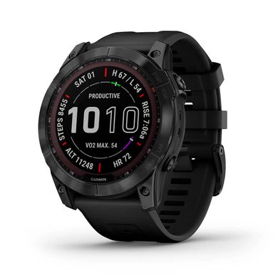 Смарт-годинник Garmin Fenix 7 Sapphire Solar C. Grey DLC Titanium w. Carbon Grey DLC V. Titanium Band (010-02540-39)