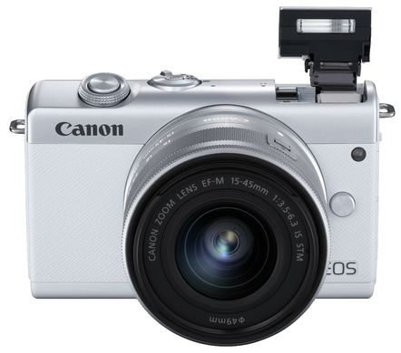 Бездзеркальний фотоапарат Canon EOS M200 kit (15-45mm) IS STM White (3700C032)