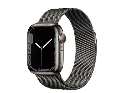 Смарт-часы Apple Watch Series 7 GPS + Cellular 41mm Graphite Stainless Steel Case with Graphite Milanese Loop (MKHK3)