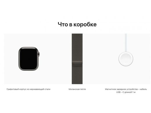 Смарт-часы Apple Watch Series 7 GPS + Cellular 41mm Graphite Stainless Steel Case with Graphite Milanese Loop (MKHK3)