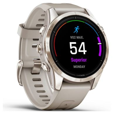 Смарт-часы Garmin Epix Pro Gen 2 Sapphire 42mm Soft Gold w. Cream H. Nylon Band (010-02802-20)