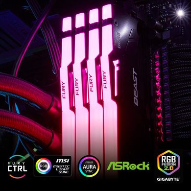 Пам'ять для настільних комп'ютерів Kingston FURY 32 GB (2x16GB) DDR5 5200 MHz Beast RGB (KF552C40BBAK2-32)