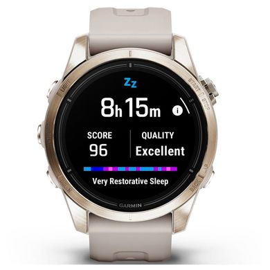 Смарт-годинник Garmin Epix Pro Gen 2 Sapphire 42mm Soft Gold w. Cream H. Nylon Band (010-02802-20)