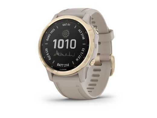 Смарт-годинник Garmin Fenix 6S Pro Solar Edition Light gold with light sand band (010-02409-11/10)