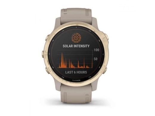 Смарт-годинник Garmin Fenix 6S Pro Solar Edition Light gold with light sand band (010-02409-11/10)