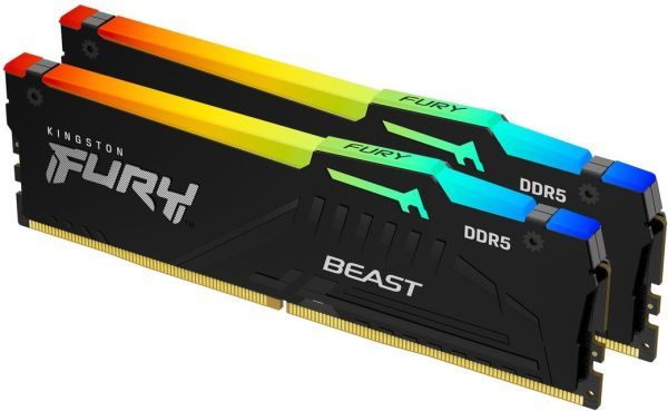 Пам'ять для настільних комп'ютерів Kingston FURY 32 GB (2x16GB) DDR5 5200 MHz Beast RGB (KF552C40BBAK2-32)