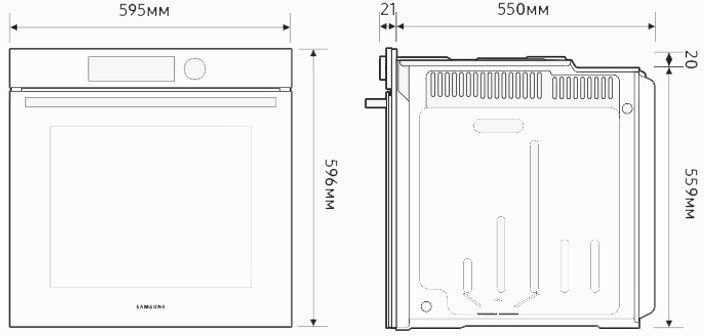 Духовка электрическая Samsung NV7B4125ZAK/WT