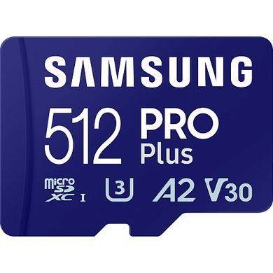 Карта пам'яті Samsung 512 GB microSDXC UHS-I U3 V30 A2 PRO Plus 2023 (MB-MD512SA)