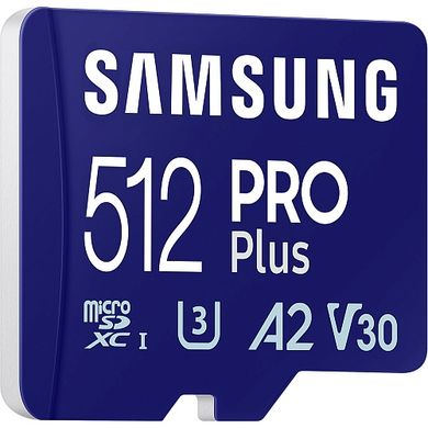 Карта пам'яті Samsung 512 GB microSDXC UHS-I U3 V30 A2 PRO Plus 2023 (MB-MD512SA)