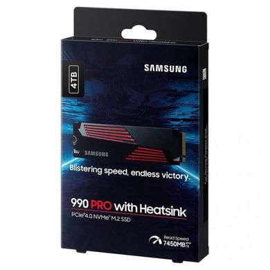 SSD накопичувач Samsung 990 PRO with Heatsink 4 TB (MZ-V9P4T0CW)