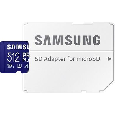 Карта пам'яті Samsung 512 GB microSDXC UHS-I U3 V30 A2 PRO Plus 2023 (MB-MD512SA)