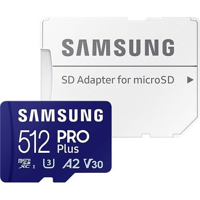 Карта пам'яті Samsung 512 GB microSDXC UHS-I U3 V30 A2 PRO Plus 2023 (MB-MD512SA)