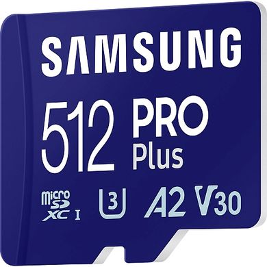 Карта пам'яті Samsung 512 GB microSDXC UHS-I U3 V30 A2 PRO Plus 2023 (MB-MD512SA)