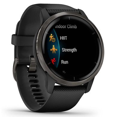 Смарт-годинник Garmin Venu 2 Slate Stainless Steel Bezel with Black Case and Silicone Band (010-02430-11/01)