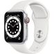Смарт-годинник Apple Watch Series 6 GPS + Cellular 40mm Silver Aluminum Case w. White Sport B. (M02N - 6