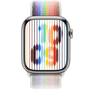 Смарт-часы Apple Watch Series 8 GPS + Cellular 45mm Silver Aluminum Case w. Pride Edition Sport Loop (MP513+MN6L3)