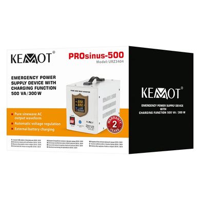 Гибридный ИБП/инвертор Kemot PROsinus-500 12V 230V 500VA/300W (URZ3404)