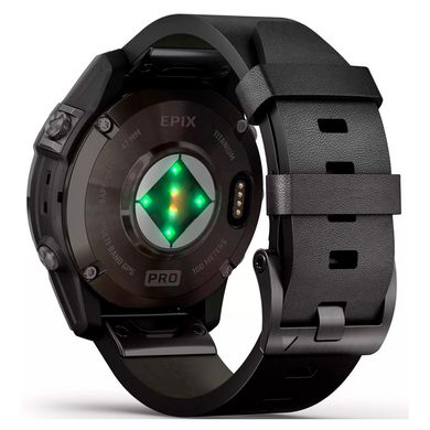 Смарт-часы Garmin Epix Pro Gen 2 Sapphire 47mm Carbon G. DLC Tit. with B. Leather Band (010-02803-30)