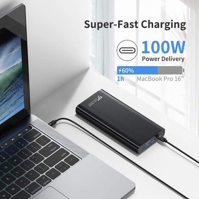 Зовнішній акумулятор (павербанк) Voltero Power Bank 26800mAh S25 PD 100W PD3.0 PPS USB-C Black for MacBook (8720828063101 6090525828894)