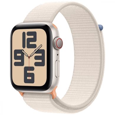 Смарт-годинник Apple Watch SE 2 GPS + Cellular 44mm Silver Aluminum Case with Storm Blue Sport Band - M/L (MRHH3)