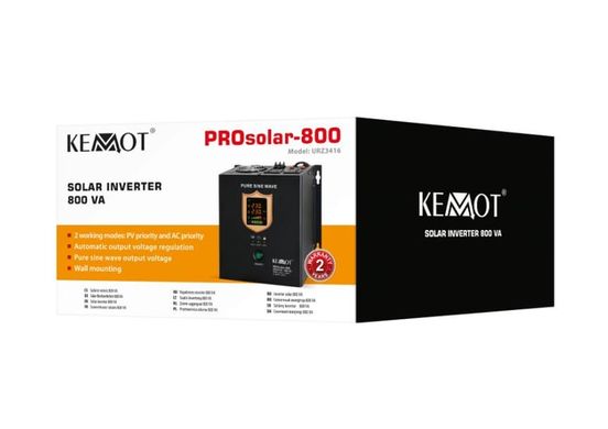 Гібридне ДБЖ/інвертор Kemot PROsolar-800 12V 230V 800VA/500W (URZ3416)