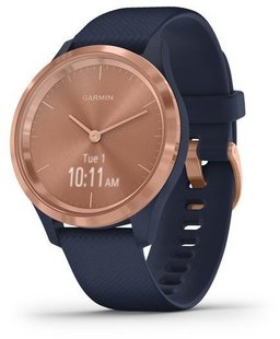 Смарт-годинник Garmin Vivomove 3s Rose Gold Stainless Steel Bezel w. Navy and Silicone B. (010-02238-03)