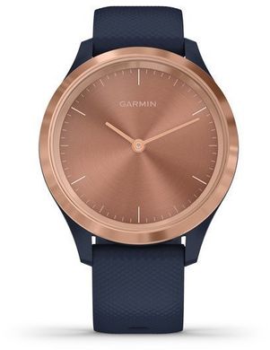 Смарт-годинник Garmin Vivomove 3s Rose Gold Stainless Steel Bezel w. Navy and Silicone B. (010-02238-03)