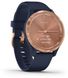 Смарт-годинник Garmin Vivomove 3s Rose Gold Stainless Steel Bezel w. Navy and Silicone B. (010-02238-03) - 3