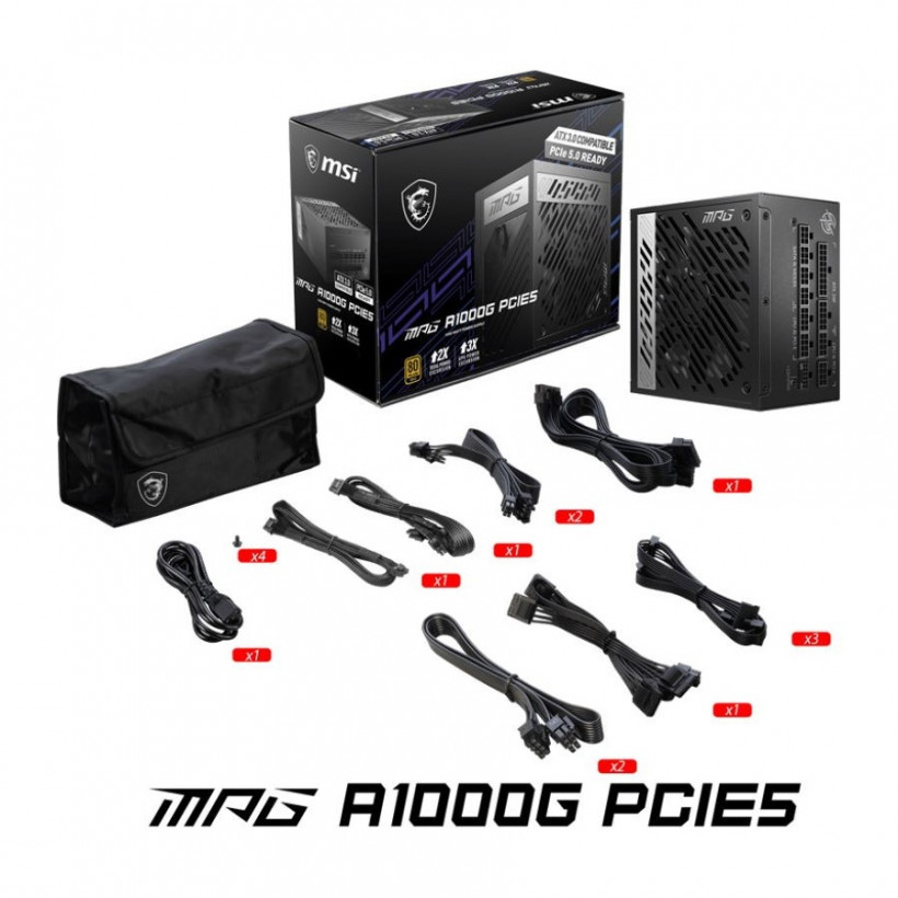 Блок живлення MSI MPG A1000G PCIE5  Фото №3