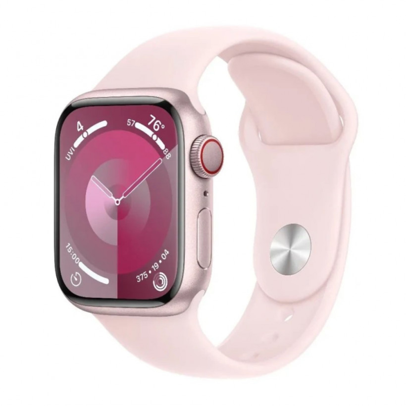 Смарт-годинник Apple Watch Series 9 GPS + Cellular 45mm Pink Aluminum Case w. Light Pink Sport Band - M/L (MRML3)  Фото №0