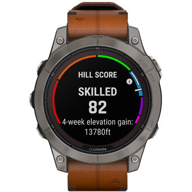 Смарт-годинник Garmin Fenix 7 Pro Sapphire Solar Titanium with Chestnut L. Band (010-02777-30)  Фото №2