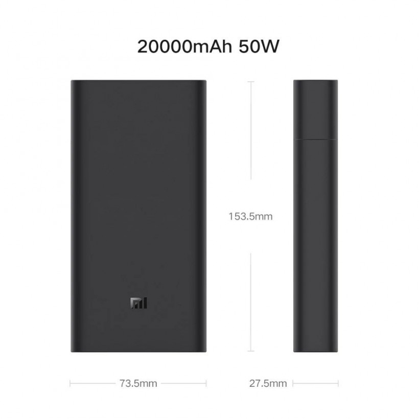 Зовнішній акумулятор (павербанк) Xiaomi Mi 50w Power Bank 20000mAh Black (BHR5121GL, PB200SZM, BHR5080CN)  Фото №3