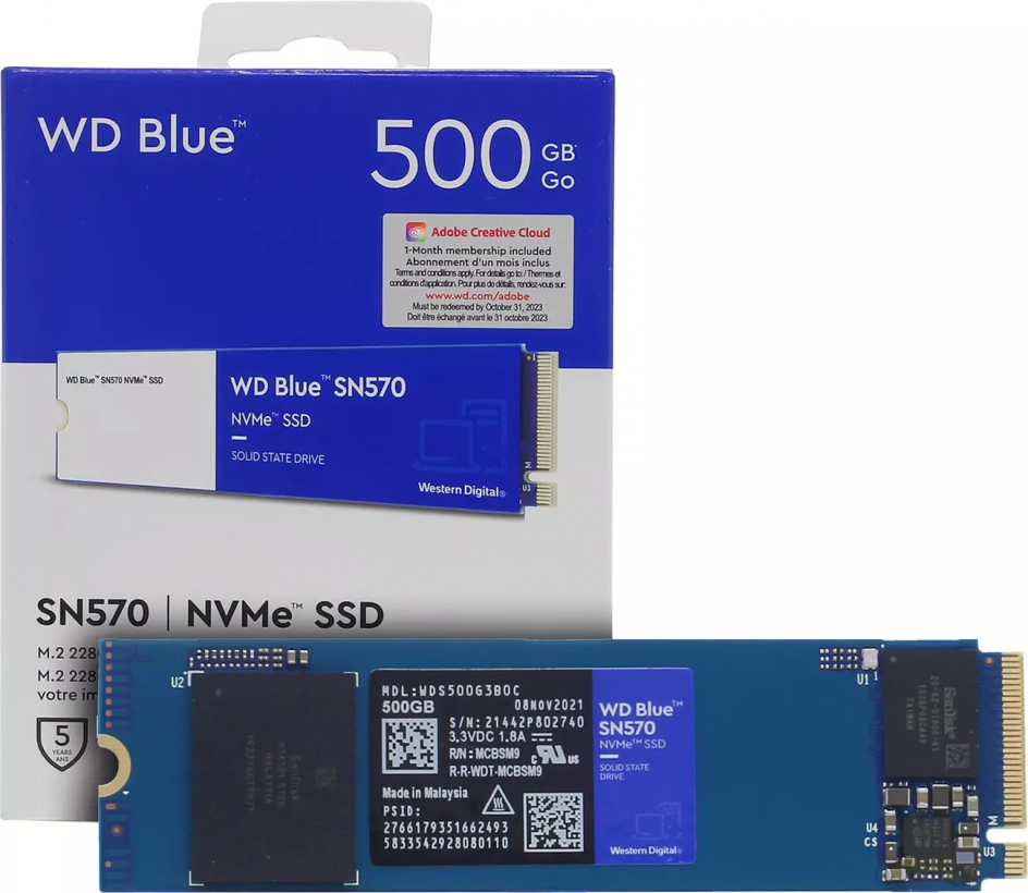 SSD накопичувач WD Blue SN570 500 GB (WDS500G3B0C)  Фото №2