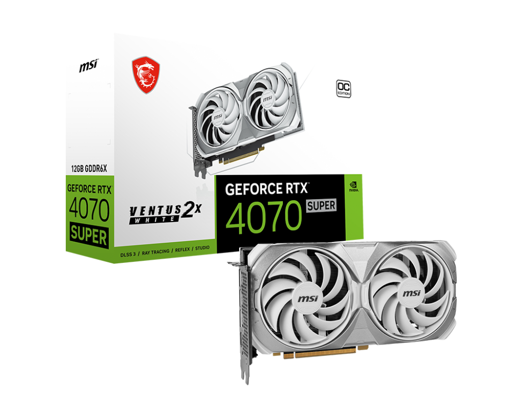 Видеокарта MSI GeForce RTX 4070 SUPER 12G VENTUS 2X WHITE OC  Фото №0