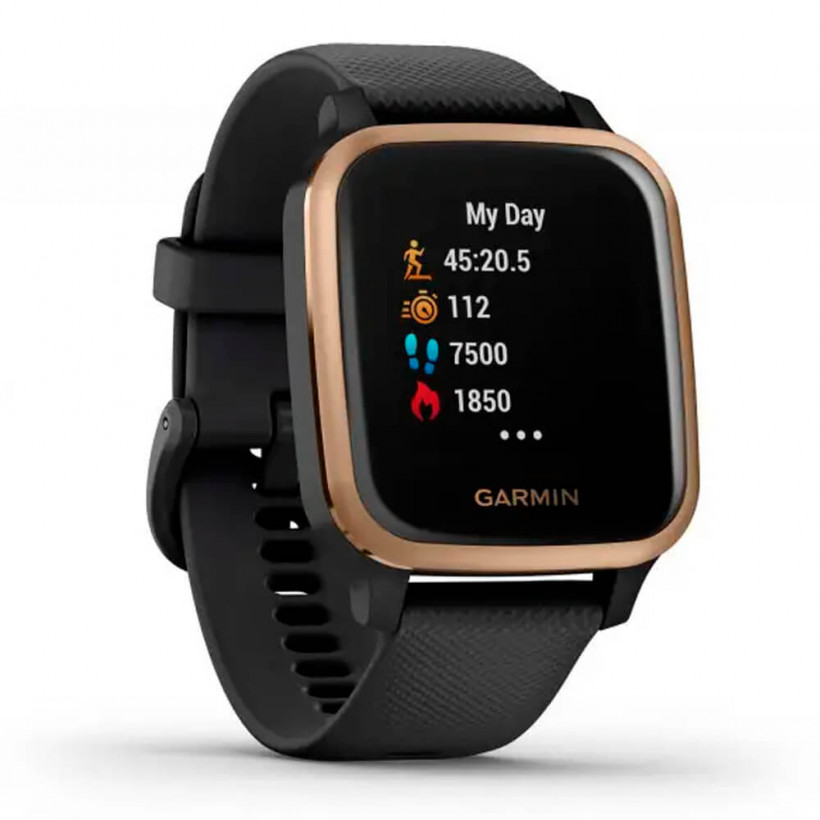 Смарт-годинник Garmin Venu Sq Music Edition Rose Gold/Black Case and Silicone Band (010-02426-05/15)  Фото №1