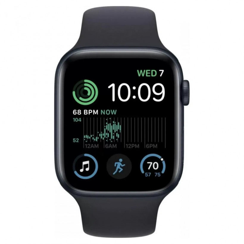 Смарт-годинник Apple Watch SE 2 GPS + Cellular 44mm Midnight Aluminum Case with Midnight Sport Band (MNPY3)  Фото №0