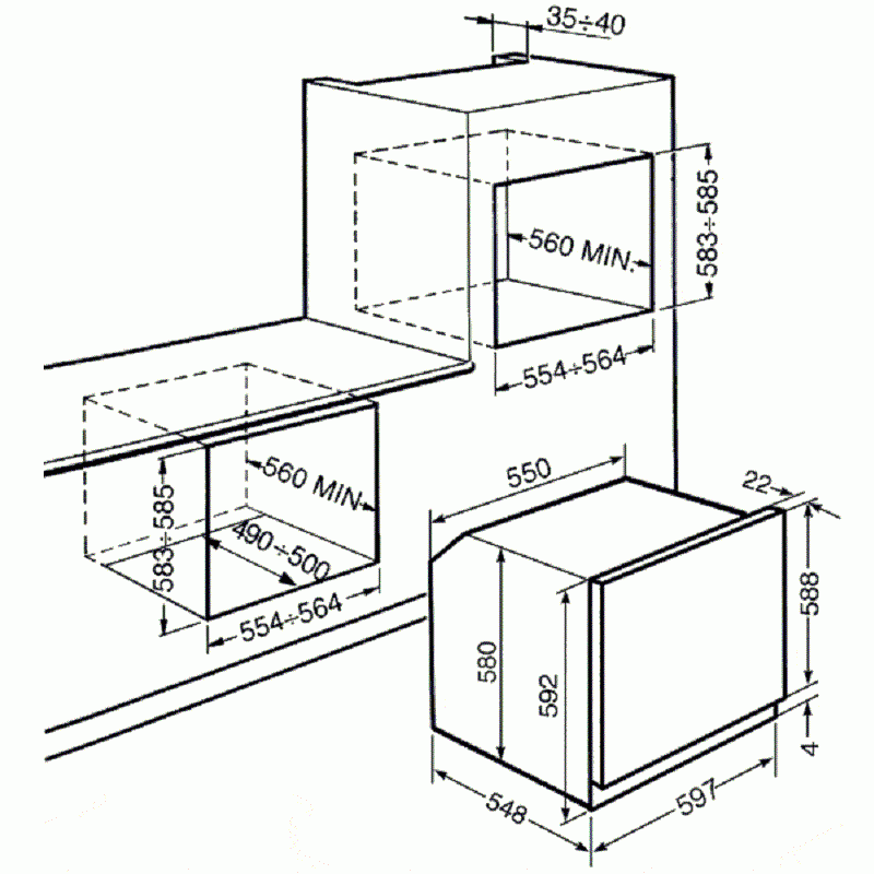 Духовка електрична SMEG SF800B  Фото №1