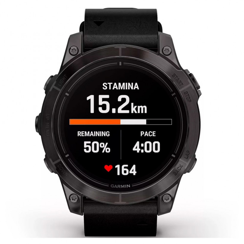 Смарт-годинник Garmin Epix Pro Gen 2 Sapphire 47mm Carbon G. DLC Tit. with B. Leather Band (010-02803-30)