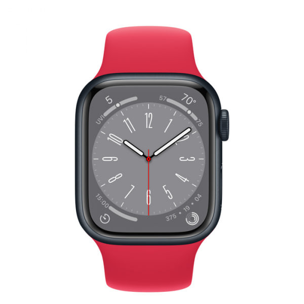 Смарт-часы Apple Watch Series 8 GPS 41mm Midnight Aluminum Case w. (PRODUCT)RED Sport Band S/M (MNPC3+MP703)