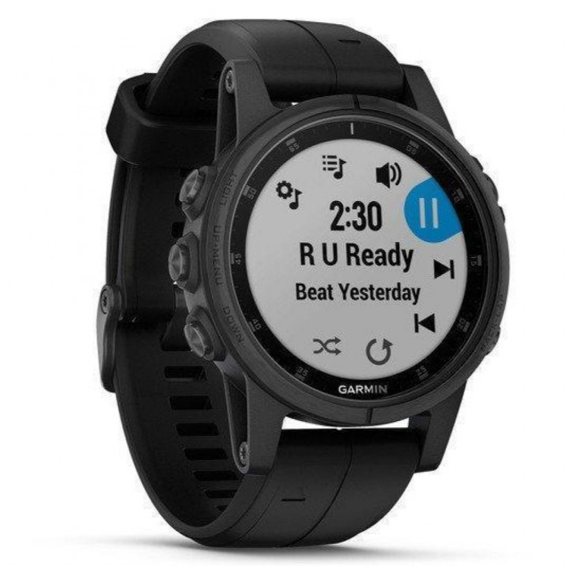 Спортивний годинник Garmin Fenix 5 Plus Sapphire Black with Black Band (010-01988-00/010-01988-01)  Фото №1