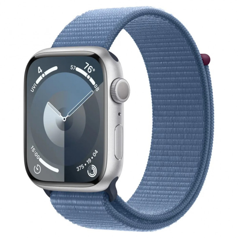 Смарт-годинник Apple Watch Series 9 GPS 45mm Silver Aluminum Case w. Winter Blue S. Loop (MR9F3)  Фото №0