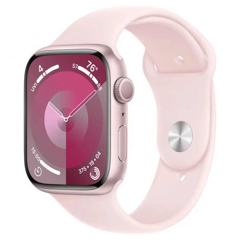 Смарт-годинник Apple Watch Series 9 GPS 45mm Pink Aluminum Case w. Light Pink Sport Band - M/L (MR9H3)  Фото №0