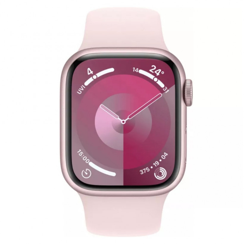 Смарт-годинник Apple Watch Series 9 GPS 45mm Pink Aluminum Case w. Light Pink S. Band - S/M (MR9G3)