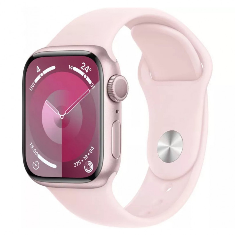 Смарт-годинник Apple Watch Series 9 GPS 45mm Pink Aluminum Case w. Light Pink S. Band - S/M (MR9G3)  Фото №0