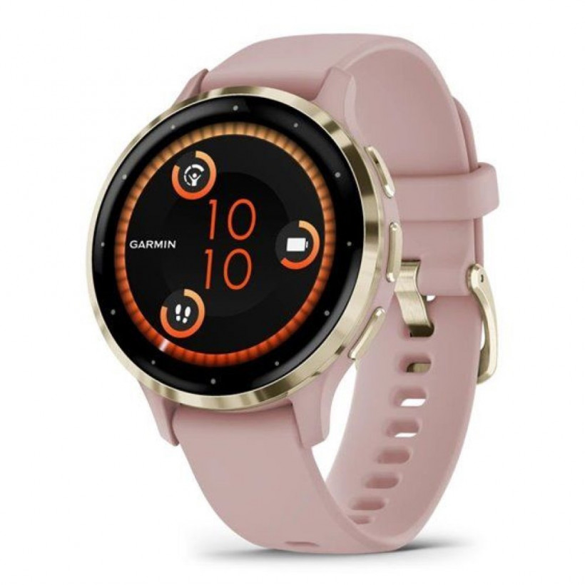 Смарт-годинник Garmin Venu 3S Soft Gold S. Steel Bezel w. Dust Rose Case and S. Band (010-02785-03)  Фото №0