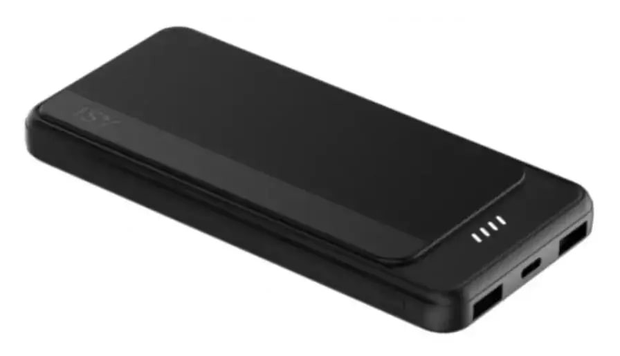 Зовнішній аккумулятор ISY IPP-10000-C-BK (powerbank)  Фото №0