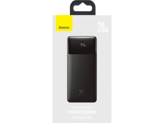 Внешний аккумулятор (повербенко) Baseus Bipow Digital Display 20W 20000 mAh Black (PPDML-M01)  Фото №10