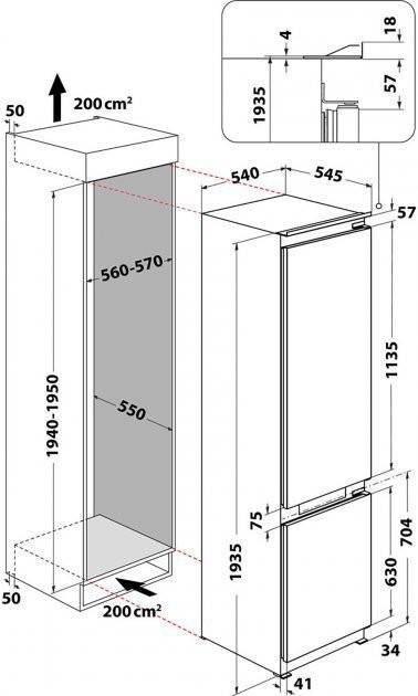 Холодильник з морозильною камерою Whirlpool WHC20 T352  Фото №11